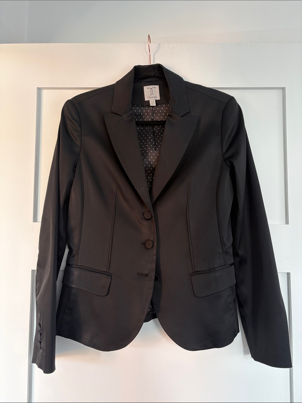 Black Silk Women's Tailored Two-Button Blazer